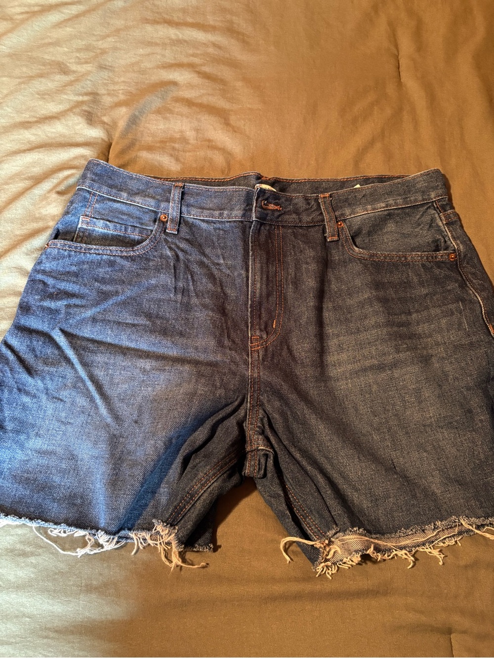 Women’s Dark Blue Denim Cutoff Shorts